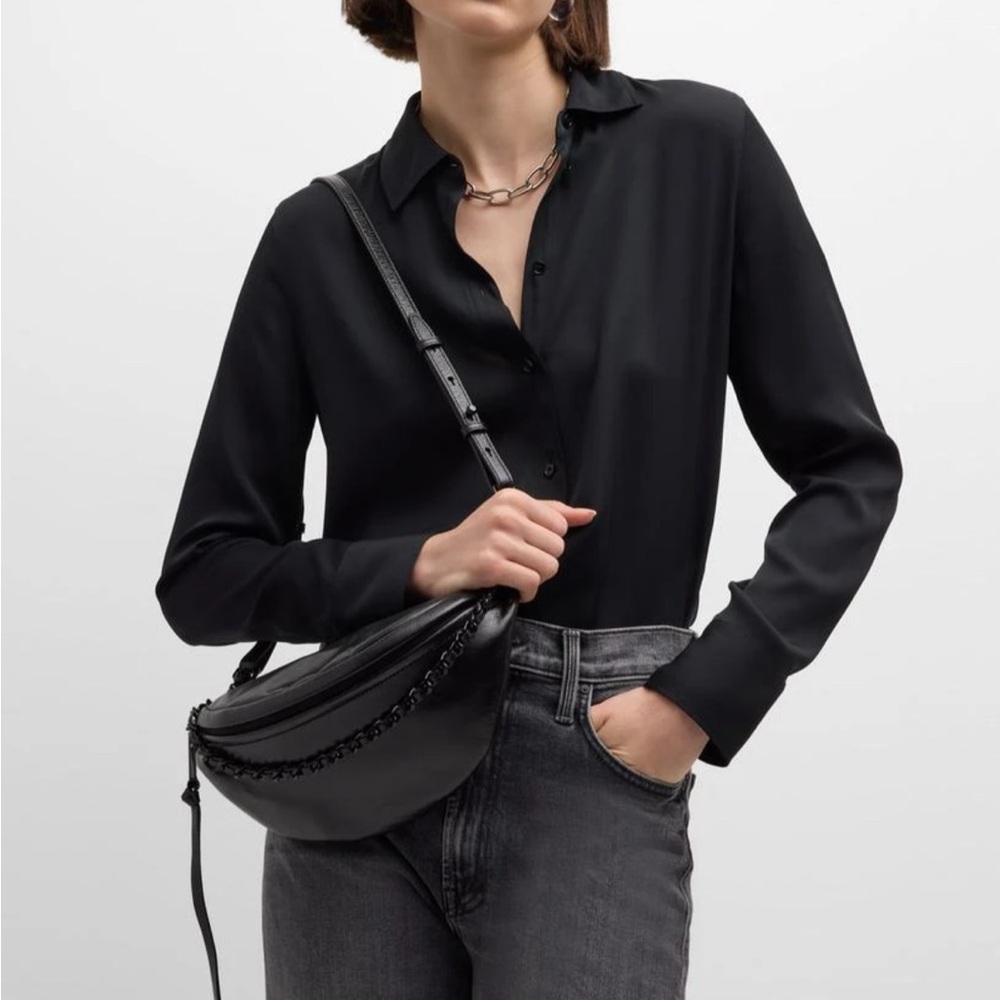 Black Leather Crossbody Bag